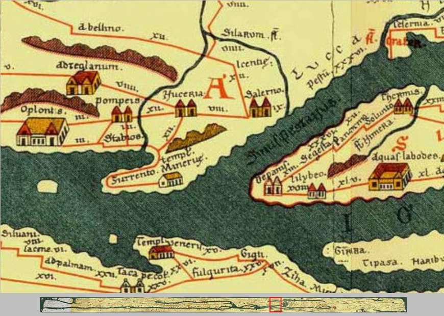 Tabula peutingeriana - Nocera sulle carte stradali dell&#039;Impero romano.